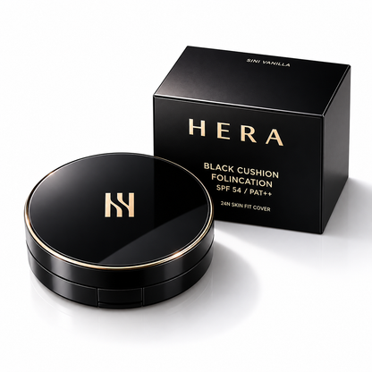 【HERA】ブラッククッション｜無欠点肌・超密着・セミマット仕上げ 2カラー（21号／23号）